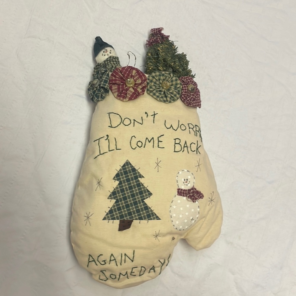 Farmhouse snowman mitten